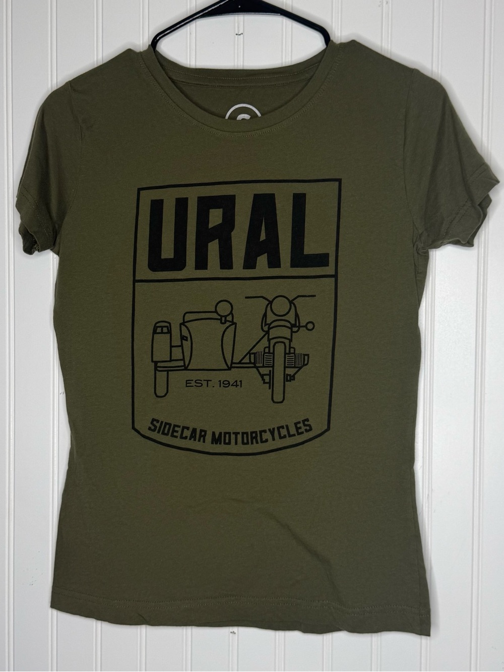 Ural Motorcycles Military Green Sidekick Fitted T-Shirt Size Small